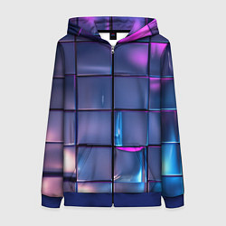 Женская толстовка на молнии Неоновые кубики