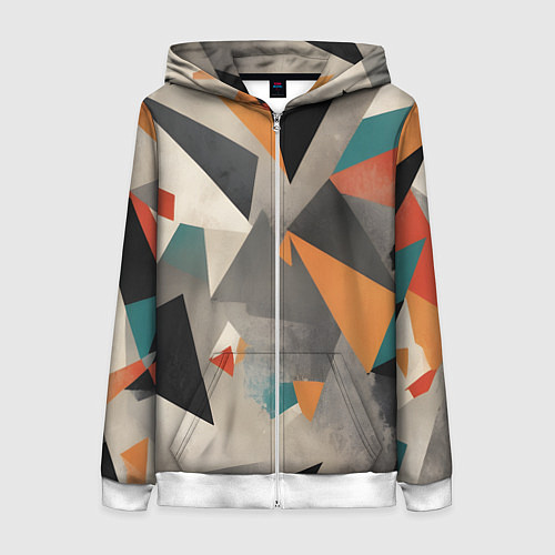 Женская толстовка на молнии Отголоски конструктивизма / 3D-Белый – фото 1