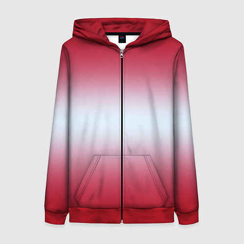 Женская толстовка на молнии Gradient color / 3D-Красный – фото 1