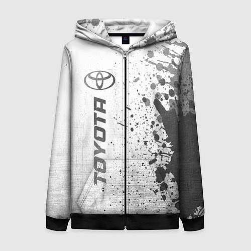 Женская толстовка на молнии Toyota - white gradient по-вертикали / 3D-Черный – фото 1