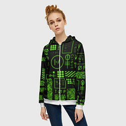 Толстовка на молнии женская Twenty one pilots neon, цвет: 3D-белый — фото 2