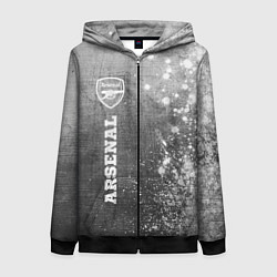 Женская толстовка на молнии Arsenal - grey gradient по-вертикали