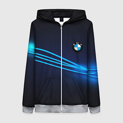 Женская толстовка на молнии BMW line blue