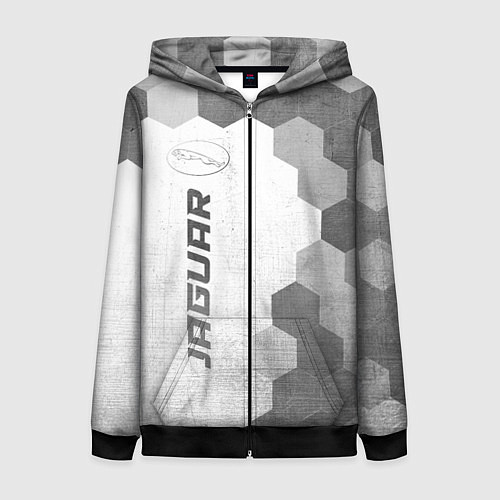 Женская толстовка на молнии Jaguar - white gradient по-вертикали / 3D-Черный – фото 1