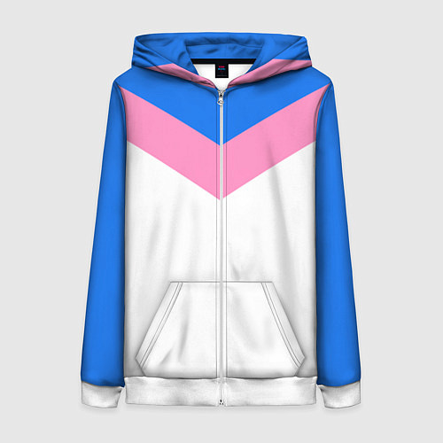 Женская толстовка на молнии В стиле 90-х ретро спортивная / 3D-Белый – фото 1