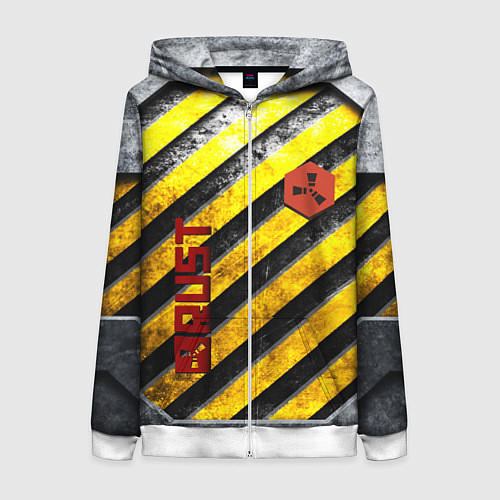 Женская толстовка на молнии RUST grunge / 3D-Белый – фото 1