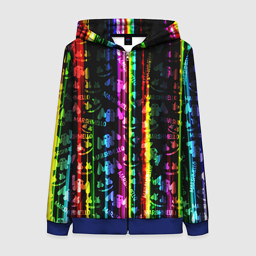 Женская толстовка на молнии Marshmello градиент / 3D-Синий – фото 1