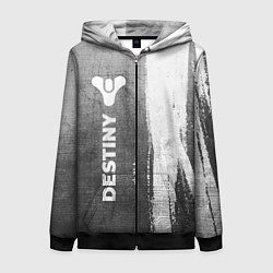 Толстовка на молнии женская Destiny - grey gradient по-вертикали, цвет: 3D-черный