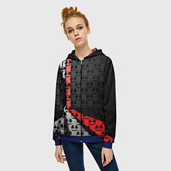 Толстовка на молнии женская Marshmello pattern, цвет: 3D-синий — фото 2