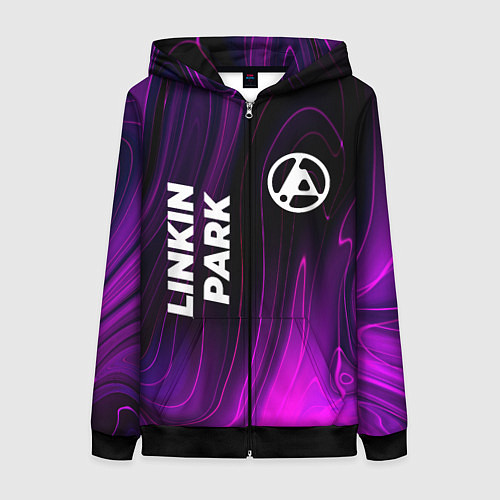 Женская толстовка на молнии Linkin Park 2024 violet plasma / 3D-Черный – фото 1