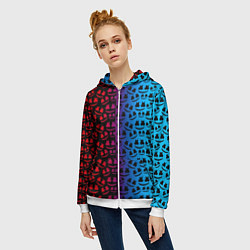 Толстовка на молнии женская Marshmello gradient, цвет: 3D-белый — фото 2