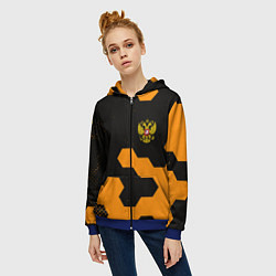 Толстовка на молнии женская Герф РФ соты броня, цвет: 3D-синий — фото 2