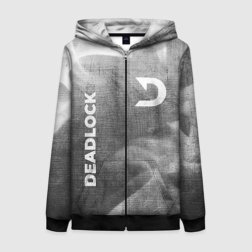 Женская толстовка на молнии Deadlock - grey gradient вертикально / 3D-Черный – фото 1