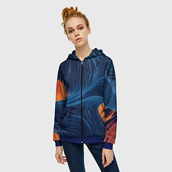 Толстовка на молнии женская Абстрактная иллюзия, цвет: 3D-синий — фото 2