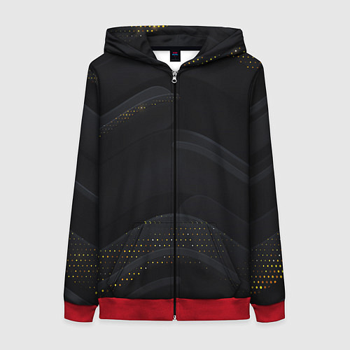 Женская толстовка на молнии Геометрия полосы текстура / 3D-Красный – фото 1