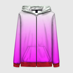 Толстовка на молнии женская Gradient color pink, цвет: 3D-красный