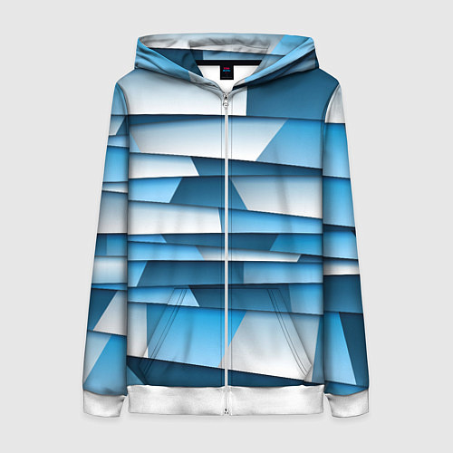 Женская толстовка на молнии Geometry line / 3D-Белый – фото 1