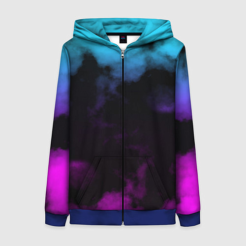 Женская толстовка на молнии Градиент - дым / 3D-Синий – фото 1