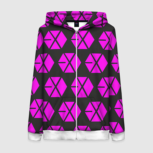 Женская толстовка на молнии Exo логотип / 3D-Белый – фото 1