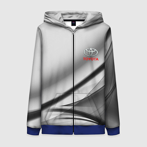 Женская толстовка на молнии Toyota texrure grey / 3D-Синий – фото 1