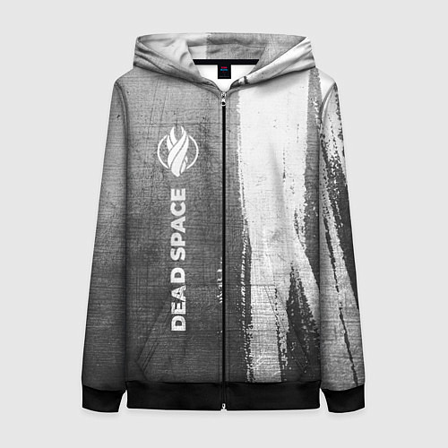Женская толстовка на молнии Dead Space - grey gradient по-вертикали / 3D-Черный – фото 1