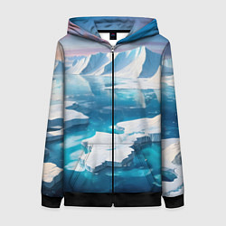Женская толстовка на молнии Арктика льдины