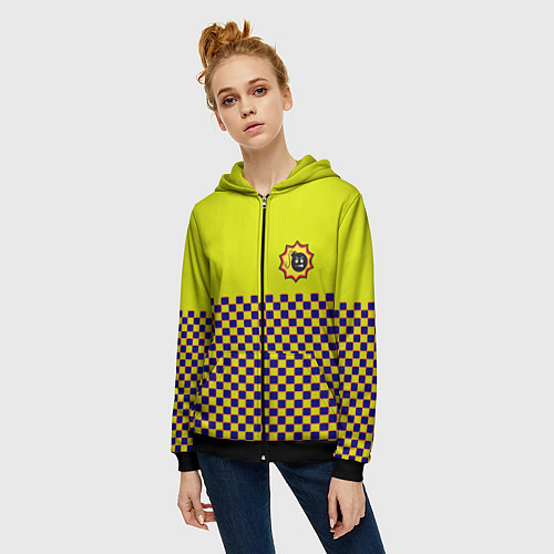 Женская толстовка на молнии Serious Sam pattern / 3D-Черный – фото 3