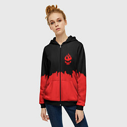 Толстовка на молнии женская Гуррен-Лаганн абстракция, цвет: 3D-черный — фото 2