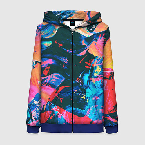 Женская толстовка на молнии Colors / 3D-Синий – фото 1