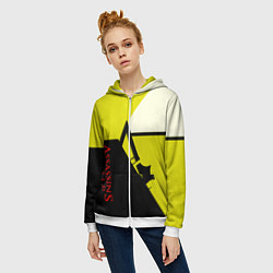 Толстовка на молнии женская Assassins Creed geometry logo, цвет: 3D-белый — фото 2