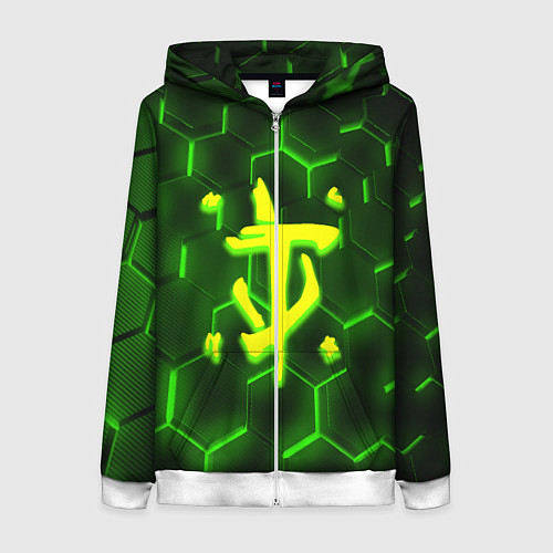 Женская толстовка на молнии Doom кислотная броня / 3D-Белый – фото 1