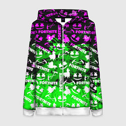 Женская толстовка на молнии Fortnite краски кислота