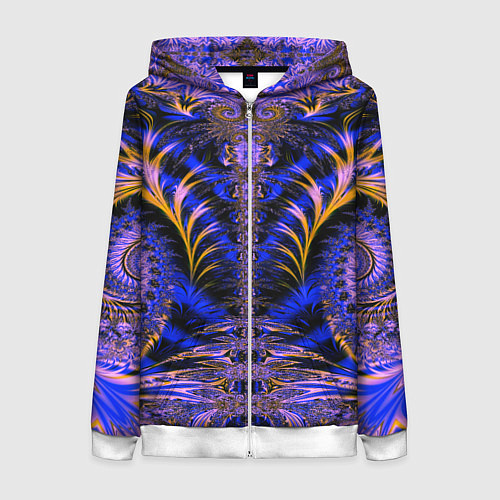 Женская толстовка на молнии Оптический визуальный стиль / 3D-Белый – фото 1