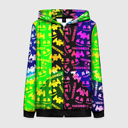 Женская толстовка на молнии Marshmello pattern neon steel