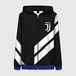 Толстовка на молнии женская Juventus line white, цвет: 3D-синий