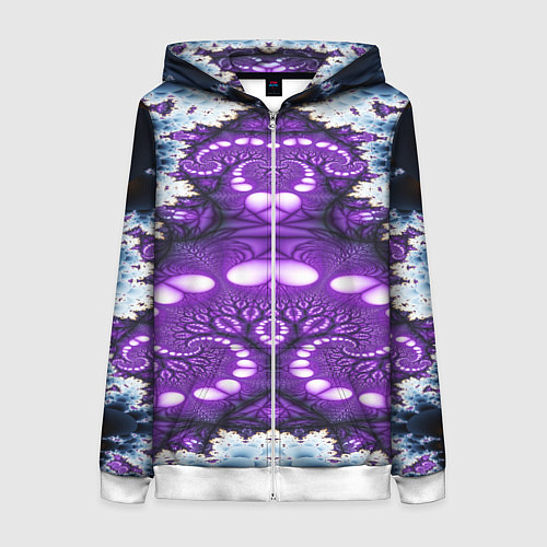 Женская толстовка на молнии Абстрактная иллюзия текстура / 3D-Белый – фото 1