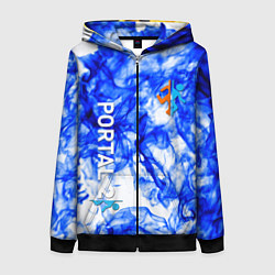 Женская толстовка на молнии Portal 2 flame blue