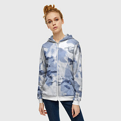Толстовка на молнии женская Альпийский камуфляж, цвет: 3D-белый — фото 2