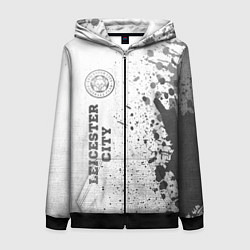 Толстовка на молнии женская Leicester City - white gradient по-вертикали, цвет: 3D-черный