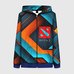 Толстовка на молнии женская Dota 2 абстракция из линий, цвет: 3D-синий