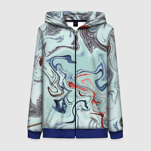 Женская толстовка на молнии Crazy waves / 3D-Синий – фото 1