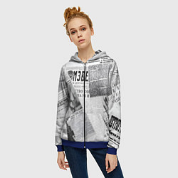 Толстовка на молнии женская Izvestiya, цвет: 3D-синий — фото 2