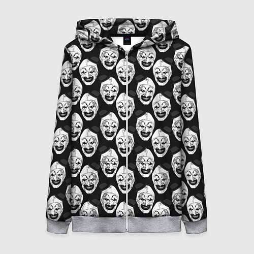 Женская толстовка на молнии Funny terrifier clown Art / 3D-Меланж – фото 1
