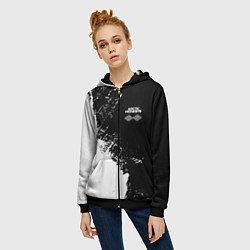 Толстовка на молнии женская Arctic Monkeys - лого, цвет: 3D-черный — фото 2