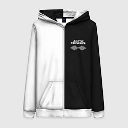 Толстовка на молнии женская Arctic Monkeys - черное и белое, цвет: 3D-белый