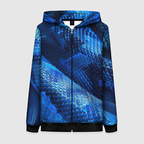 Женская толстовка на молнии Змеиный стиль / 3D-Черный – фото 1