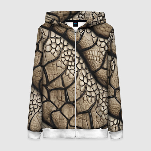 Женская толстовка на молнии Найди змею / 3D-Белый – фото 1