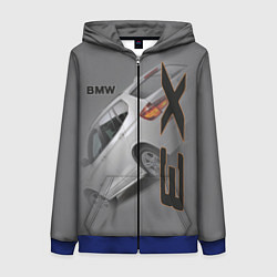 Толстовка на молнии женская BMW X3, цвет: 3D-синий
