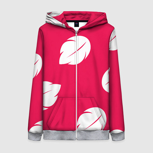 Женская толстовка на молнии Тестура платья Лило с листьями / 3D-Меланж – фото 1