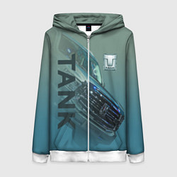 Толстовка на молнии женская Tank 500, цвет: 3D-белый